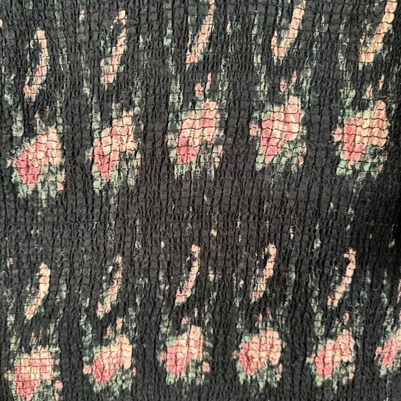 LOVESHACKFANCY puff sleeve smocked floral mini dress black pink floral - Picture 13 of 13